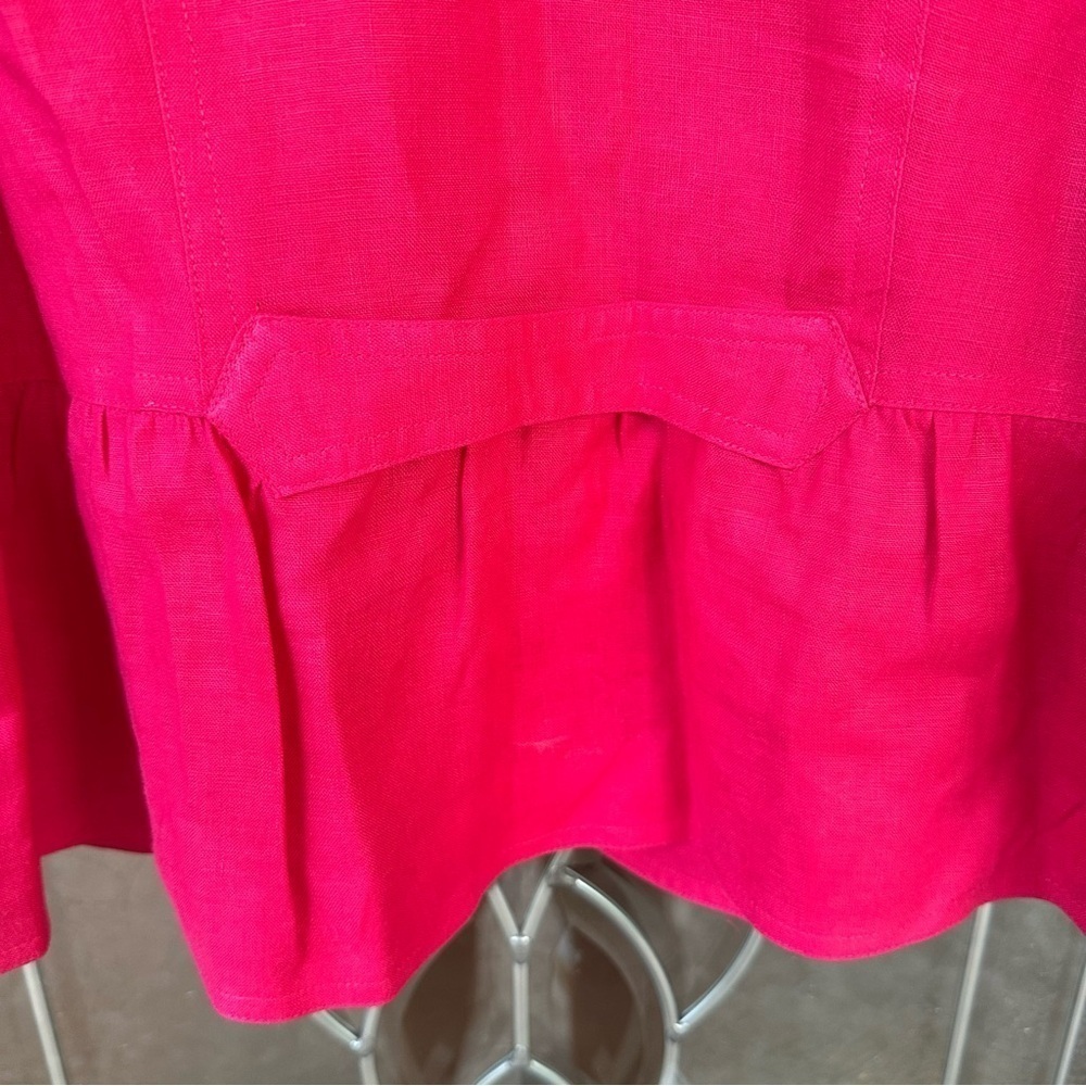 Kim Rogers Size 12 Cropped Peplum 3/4 Length Sleeves Button Up Jacket linen - Picture 7 of 7